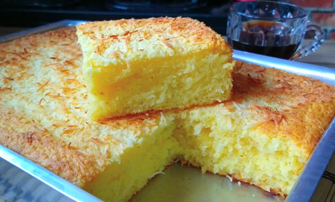 Bolo de Mandioca com Coco de Liquidificador