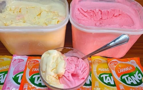 Sorvete Caseiro com Tang